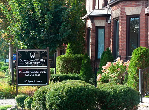Professional dentist at Downtown Whitby Dentistry exterior of modern clinic in Whitby